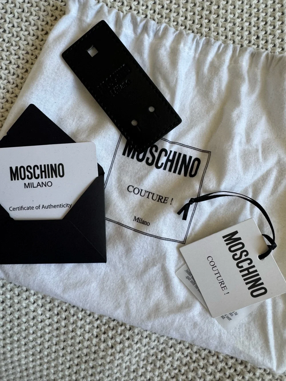 Moschino Logo Plate Leather Belt